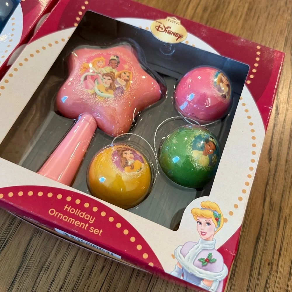 Disney Holiday Ornament Sets- Tinker Bell & Disney Princesses NEW